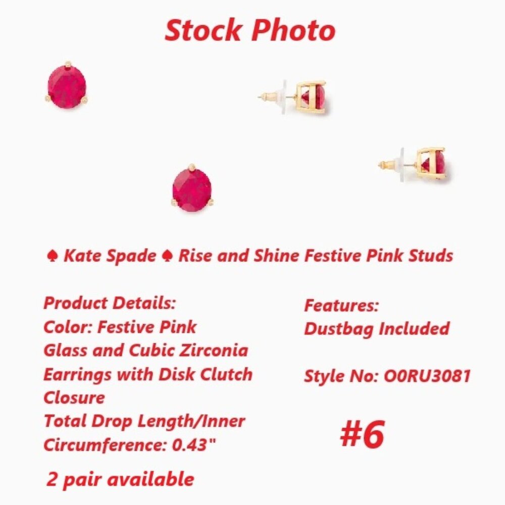 Kate Spade ♠️Rise & Shine Studs Bundle of 3 - Picture 8 of 12